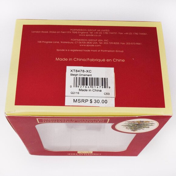 Spode Christmas Tree Sleigh Ornament New in Box Holiday Ceramic Xmas Classic - Picture 5 of 5